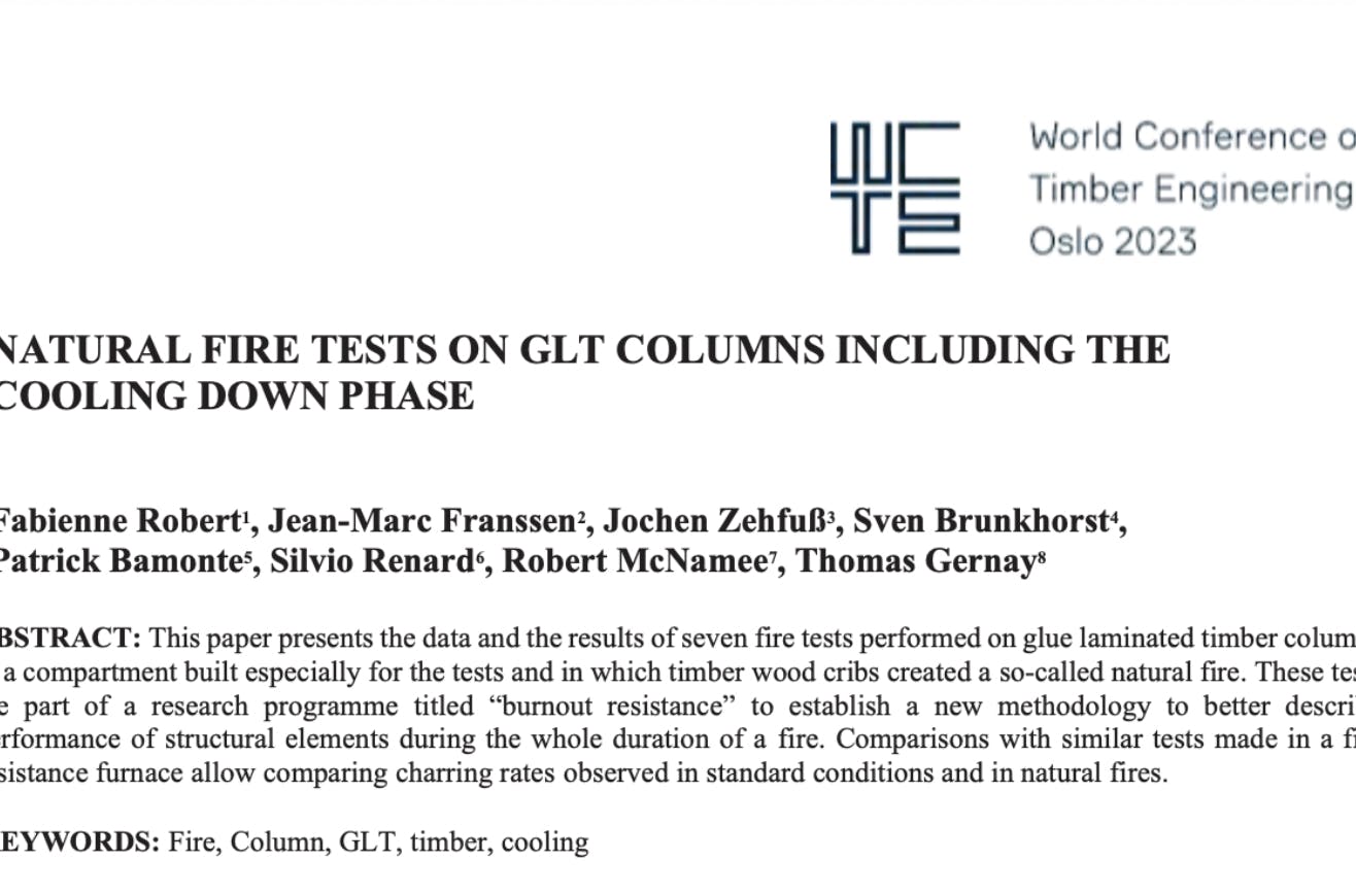 Natural Fire Tests on GLT Columns