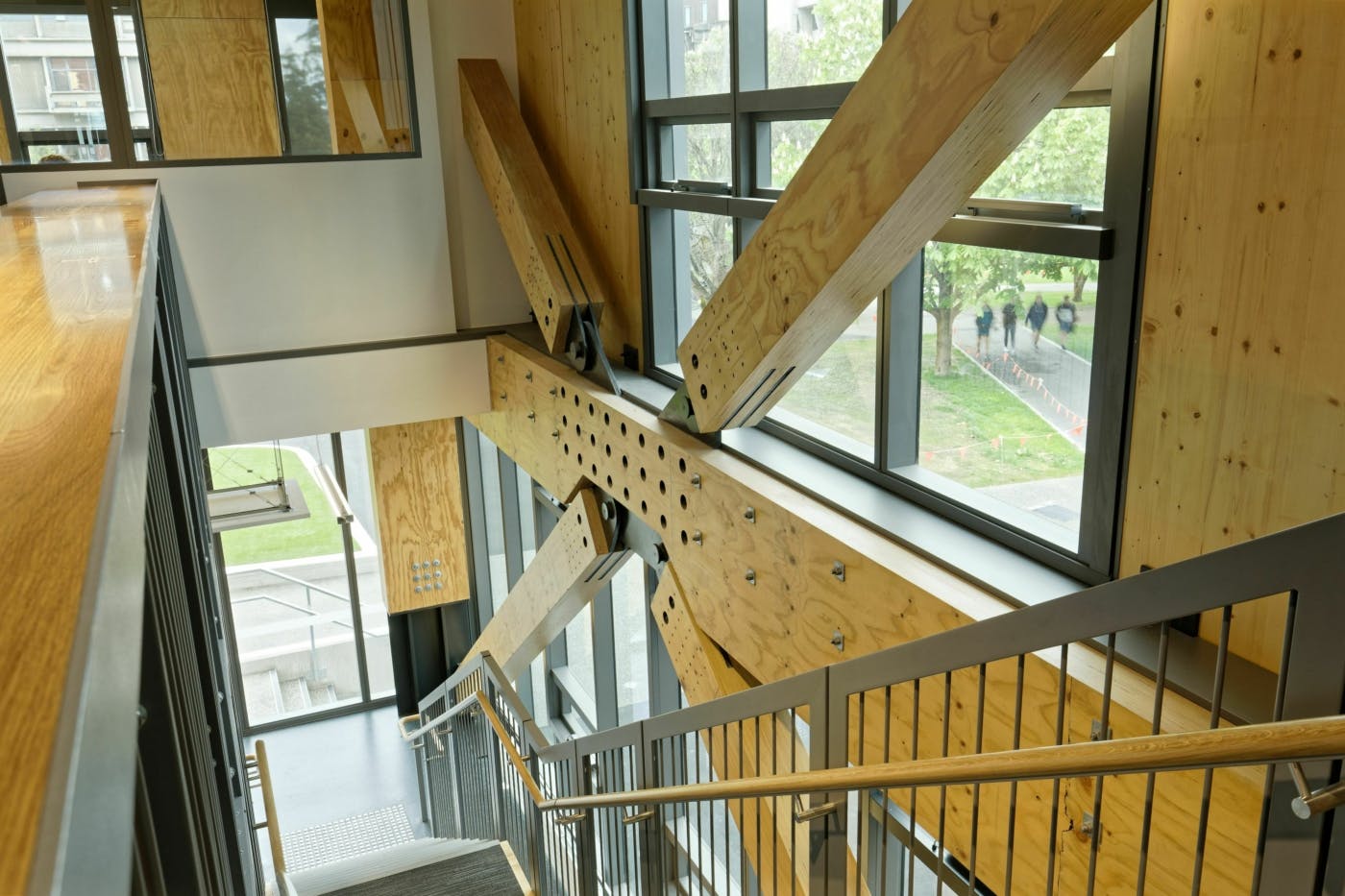 Uni of Canterbury Beatrice Tinsley Building Detail showcasing elegance of timber connection